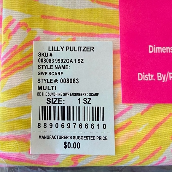 Lilly Pulitzer Printed Square Scarf - Multi Be The Sunshine Gwp Engineered Scarf - Picture 10 of 10